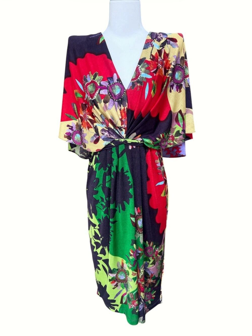 Anthropologie Ranna Gill Sabatina Kimono Dress Sz M Floral Boho Statement Braids